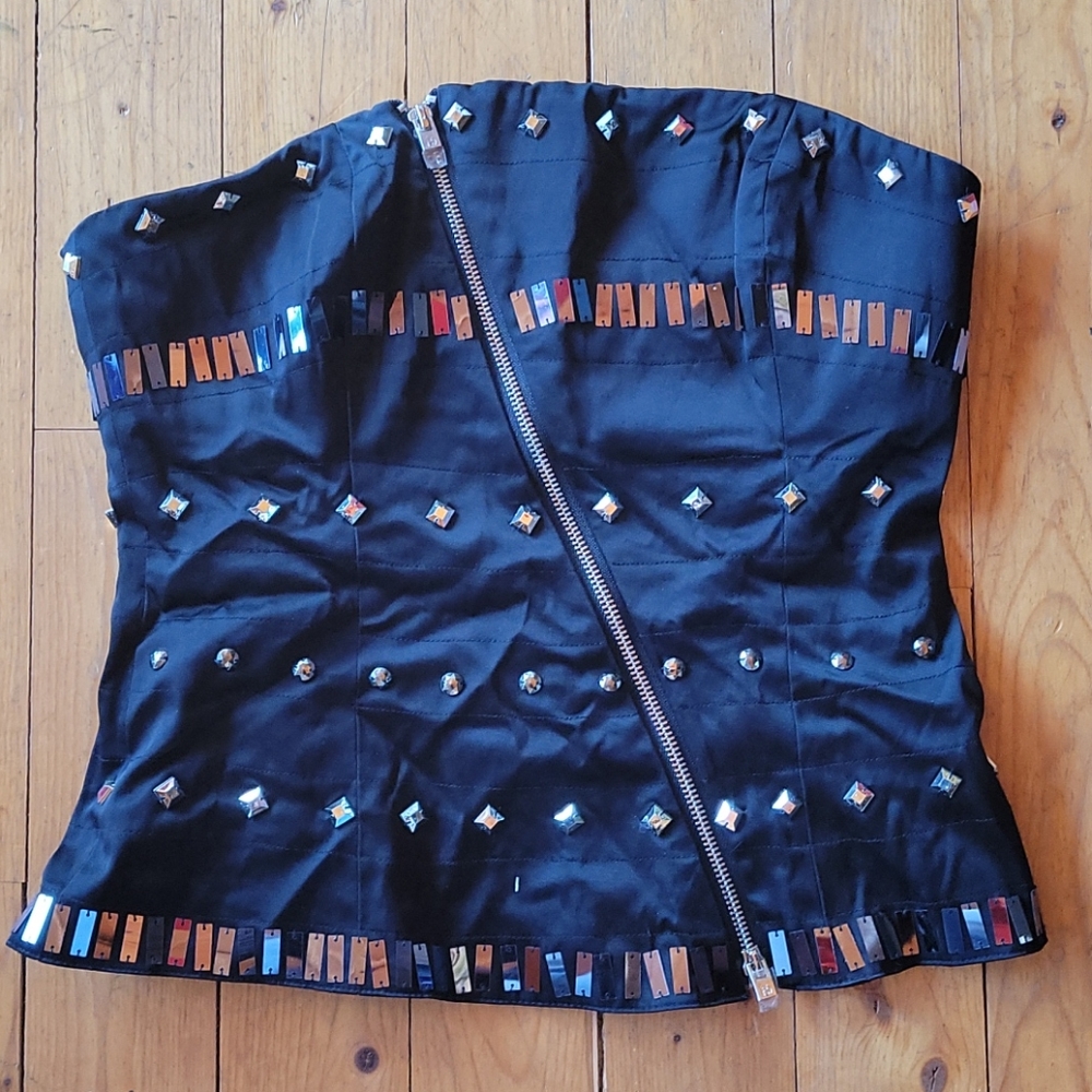 Tube top with silver studs